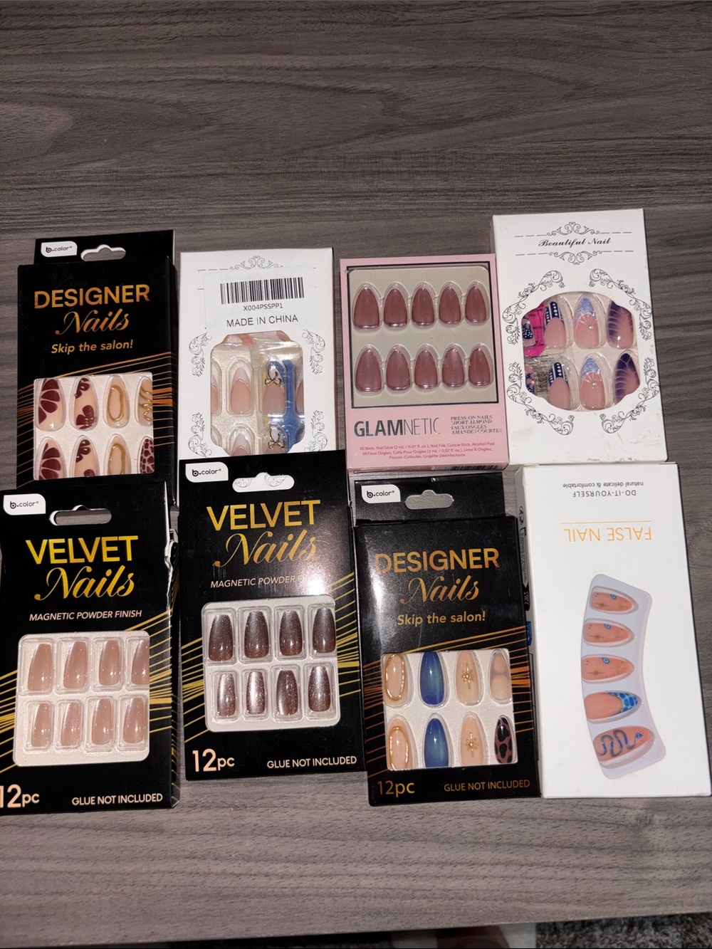 Press On Nail Bundle Mixed Pink, Blue, and Nude Shades